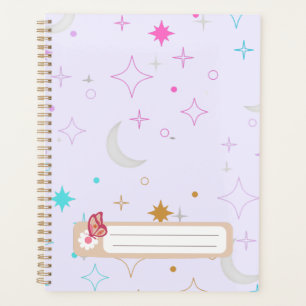 Agenda Lua & Estrelas  Minimalista Lavanda