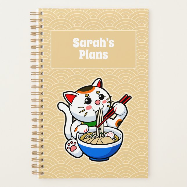 Agenda Lucky Cat Ramen Personalizado (Frente)