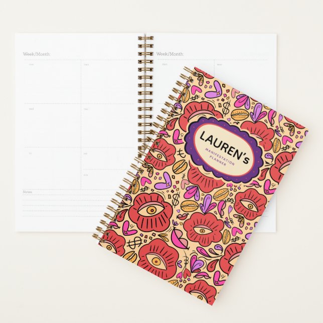 Agenda Lucky Eye Floral Pattern (Exibição)