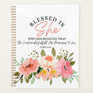 Agenda Luke 1:45 Abençoada é Ela Escritura Floral