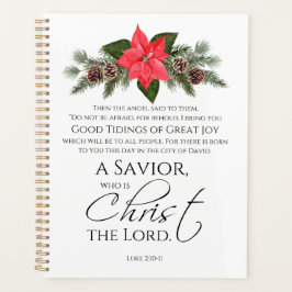 Agenda Luke 2:10-11 Escritura de Natal de Poinsettia