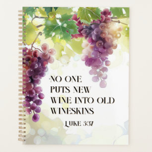 Agenda Luke 5:37 Novo Vinho na Bíblia Velho Wineskins Ver