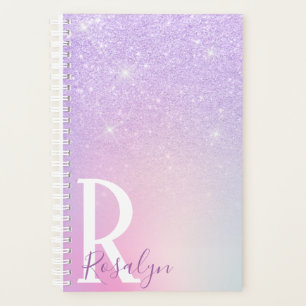 Agenda Luminosa roxa-branca-ombre, na moda moderna e eleg