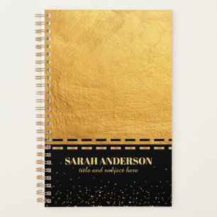 Agenda Luxo negro e Dourado