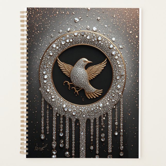 Agenda Luxurious Gold and Diamond Bird Emblem (Frente)