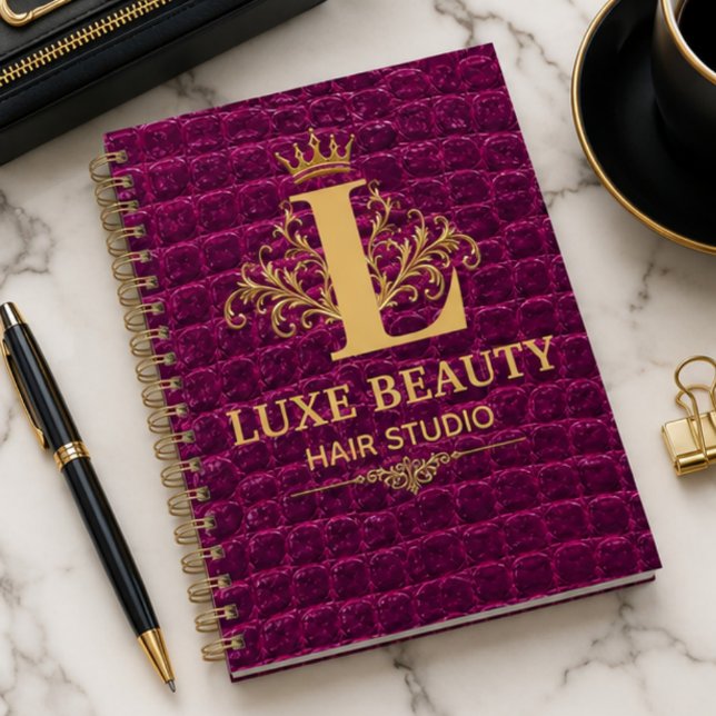Agenda Luxury Crocodile Leather Monogram Gold Initial  (Criador carregado)