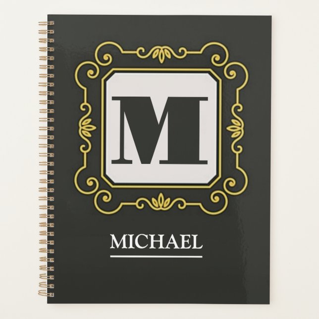 Agenda Luxury minimal Modern monogram (Frente)