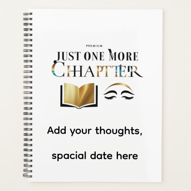 Agenda Luxury Personalized "Just One More Chapter Planner (Frente)