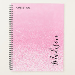 Agenda Luzes brilhantes cor-de-rosa personalizadas