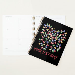 Agenda Luzes de Natal Personalizadas com Laço Coquette Fe