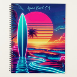 Agenda Luzes de Neon do Surfboard Sunset