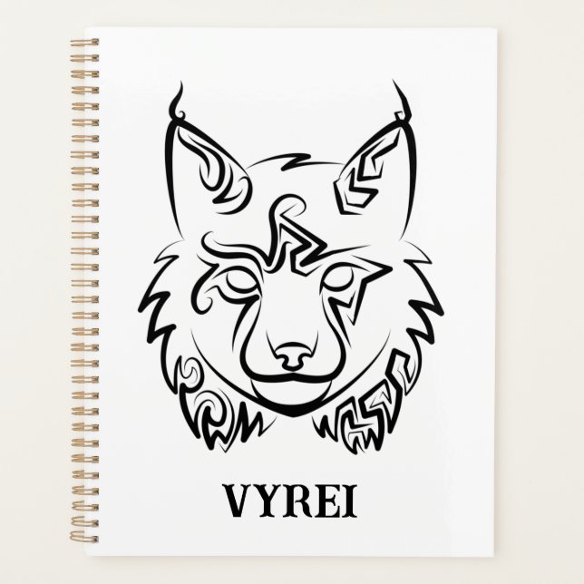 Agenda Lynx Tribal Preto e Branco (Frente)