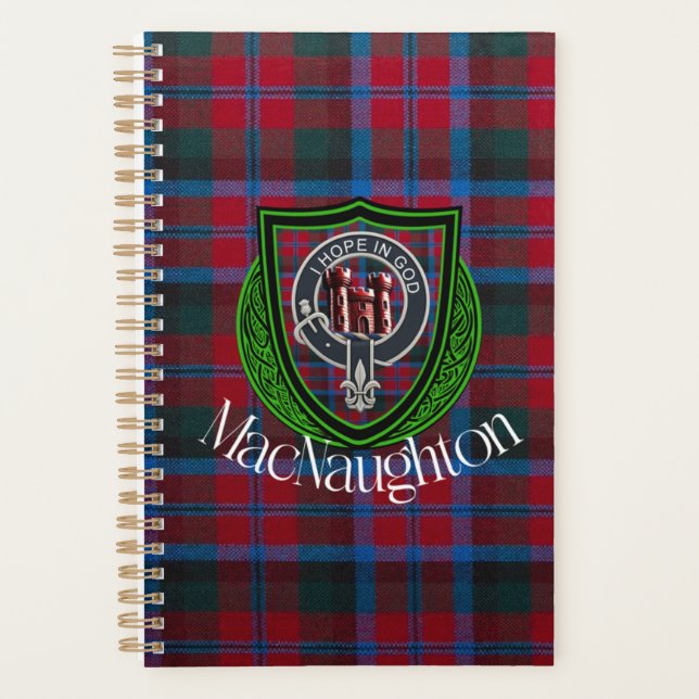 Agenda MacNaughton Scottish Clan Tartan & Crest (Frente)