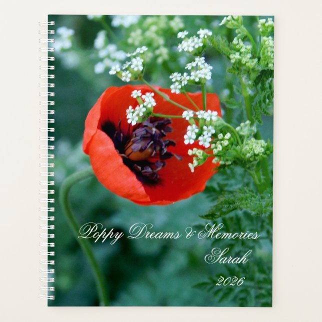 Agenda Macro Red Poppy | Artistic Personalized Journal (Frente)