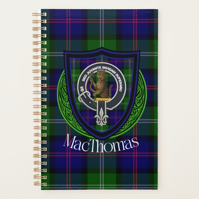 Agenda MacThomas Scottish Clan Tartan & Crest (Frente)