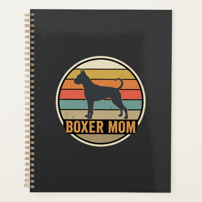 Agenda Mãe Boxer Retro Pôr do Sol Cachorro (Frente)
