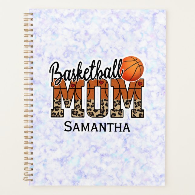 Agenda Mãe de Basquete de Nome Personalizado | DIA DE AS  (Frente)