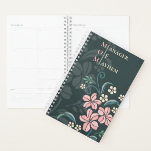 Agenda Mãe Gerente do Mayhem Na moda Floral