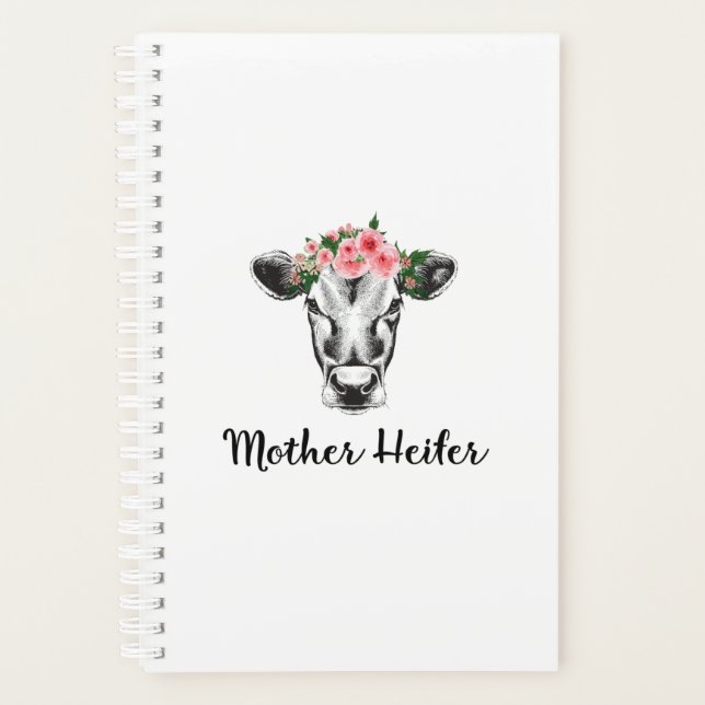 Agenda Mãe Heifer Bonito presente perfeito para a mãe (Frente)