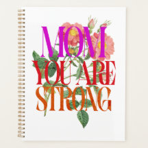Mãe, Você É Forte Afirmação Floral
