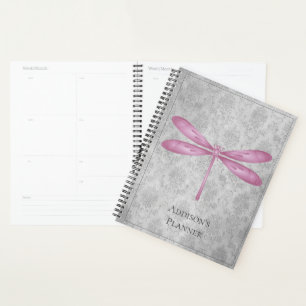 Agenda Magenta Dragonfly Damask