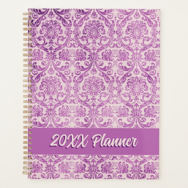 Agenda Magenta Pink Damask (Frente)