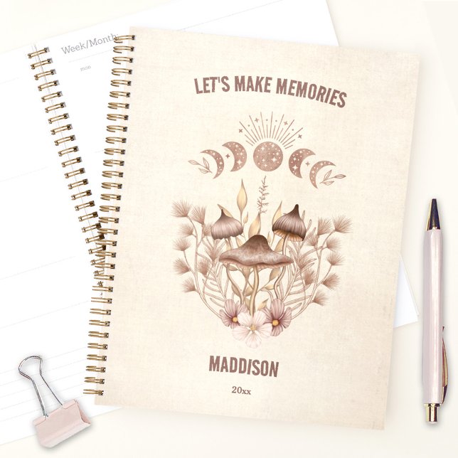 Agenda Magia Celestial Mushroom Fungi Moon Boho (Magical Celestial Mushroom Fungi Moon Boho Planner)