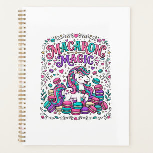 Agenda Magia de Macaron de Unicórnio Colorido Mercado Art