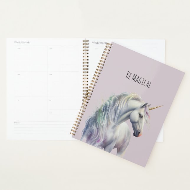 Agenda Magical White Gold Horn Unicorn  (Exibição)