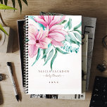 Agenda Magnolia buquê - negócios femininos com coloração<br><div class="desc">Flores de magnólia cor-de-rosa Pastel e folhagem belos buquês pintados à mão com folhas verdes de eucalipto da hortelã sobre um fazer de fundo aquoso lavado com luz, um moderno planejador feminino sofisticado com um estilo mínimo de escrita tipográfica. Fácil de personalizar com seus detalhes! Ideal para designers de paisagens,...</div>