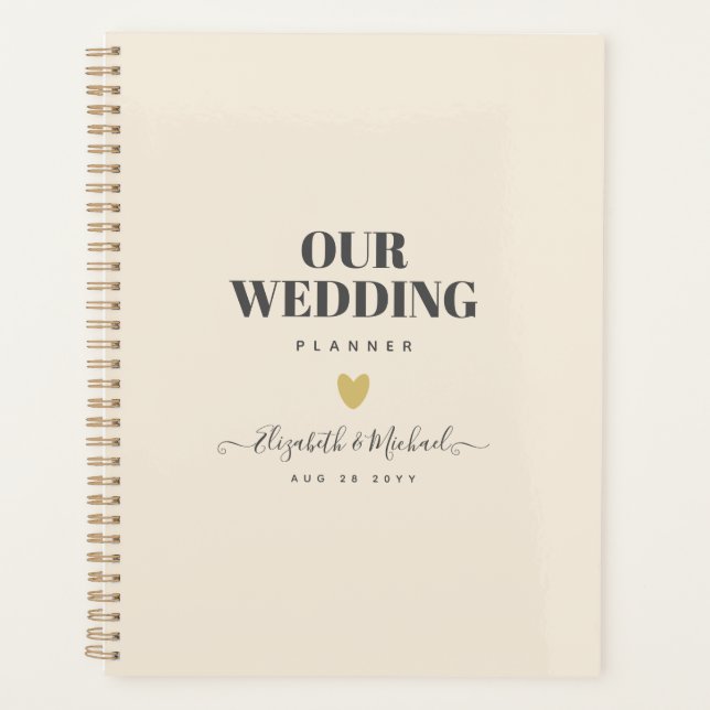 Agenda Magnolia Cream Modern Wedn Typografia (Frente)