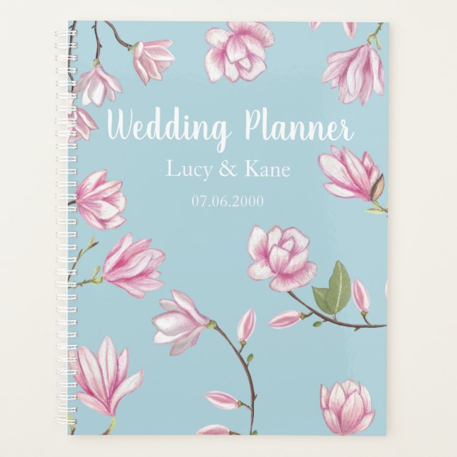 Agenda Magnolia floral Wedding Planner (Frente)