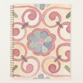 Agenda Maiolica Amarela Italiana Espanhola Rosa