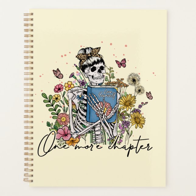 Agenda Mais um Capítulo Esqueleto Floral (Frente)