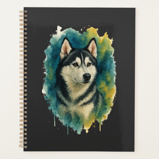 Agenda Majestade Husky Espírito Aquarela (Frente)