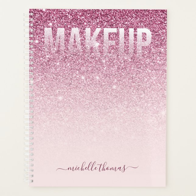 Agenda Makeup artista script blush pink modelo (Frente)