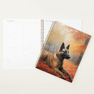 Agenda Malinois Belga na Queda de Folhas de Outono Inspir