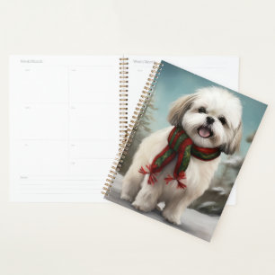 Agenda Malti Tzu Dog no Natal da Neve