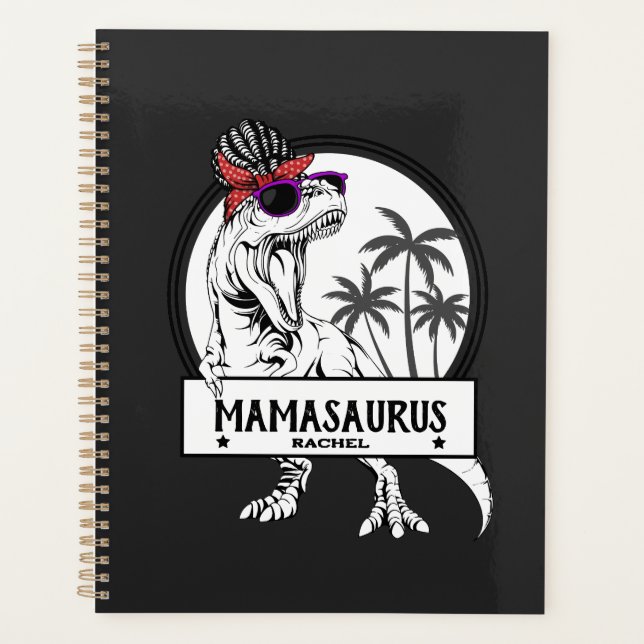 Agenda Mamasaurus Mamãe T rex Dino Divertido Nome Persona (Frente)