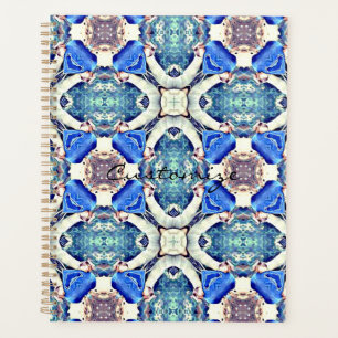Agenda mandala corações design azul Thunder_Cove