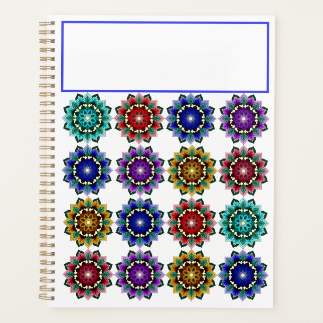 Agenda Mandala em várias cores (Frente)