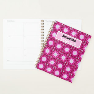 Agenda Mandala Fractal Rosa - personalizada floral