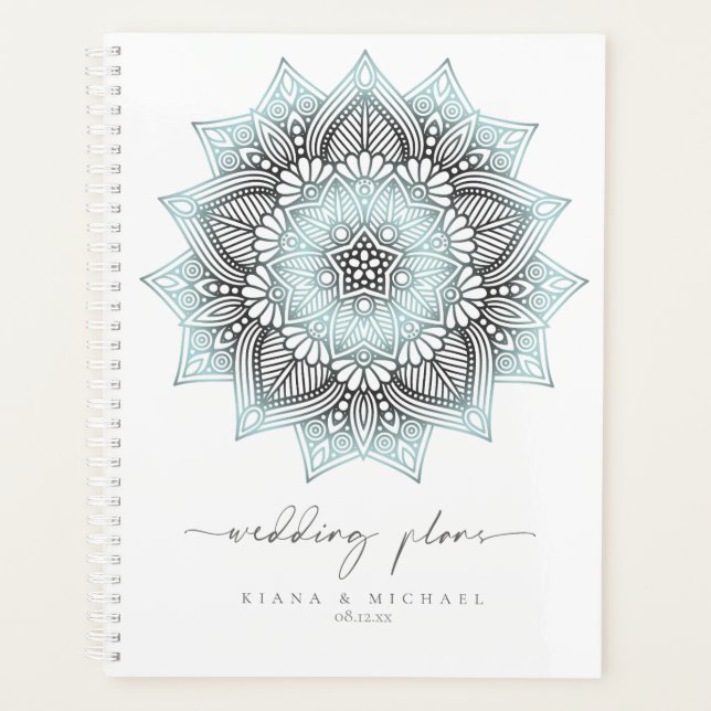 Agenda Mandala Lace Wedding Lt. Blue ID968 (Frente)