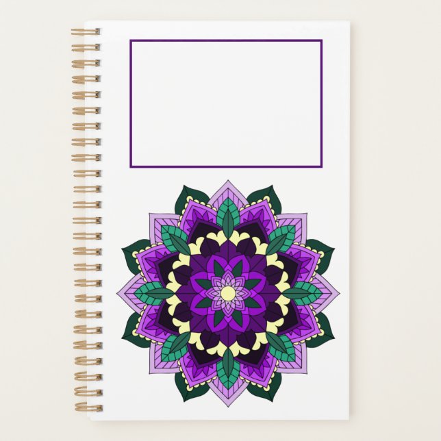 Agenda Mandala Padrão 02 em roxo (Frente)
