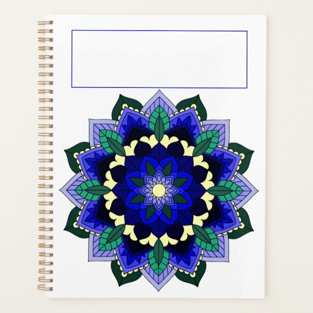 Agenda Mandala Pattern 02 in dark blue (Frente)