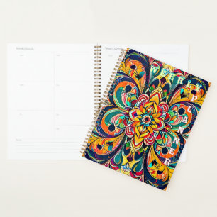 Agenda Mandala Sinfonia de Cores – Floral Psicodélico Ous