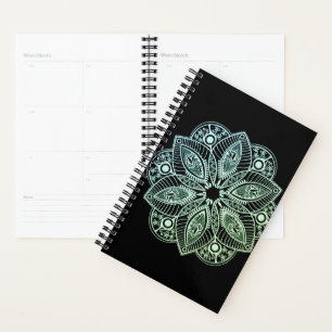 Agenda Mandala Verde Tribal Exótica