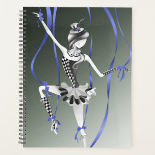 Agenda Manequim de Bailarina Excêntrica fitas azuis