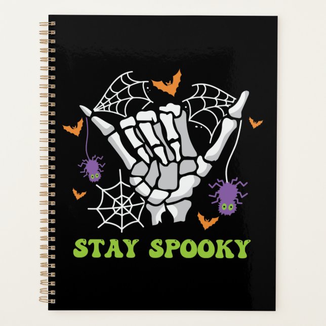 Agenda Mantenha a mão mimada do esqueleto de Halloween (Frente)