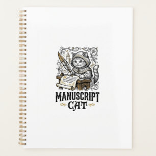 Agenda Manuscrito Gato Medieval Manuscrito Vintage Vec